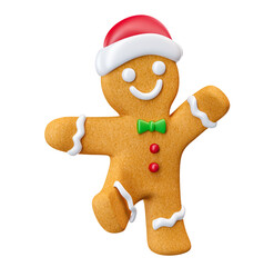 Wall Mural - Gingerbread cookie for christmas in 3d render illustration