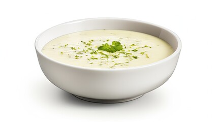 Poster - bowl ov vegetable cream soup isolated on white background