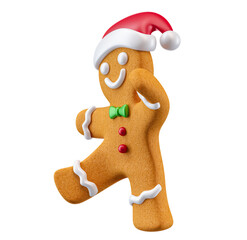 Wall Mural - Gingerbread cookie for christmas in 3d render illustration