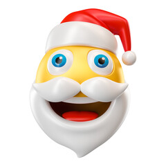 Wall Mural - Santa Claus Emoji in 3d render illustration