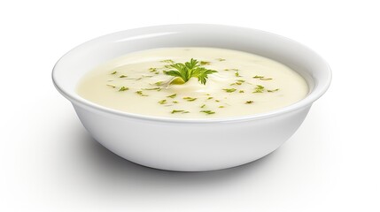 Canvas Print - bowl ov vegetable cream soup isolated on white background