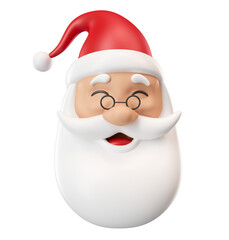 Wall Mural - Santa Claus Face with glasses in 3d render illustration