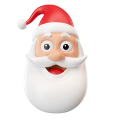 Wall Mural - Santa Claus happy face in 3d render illustration