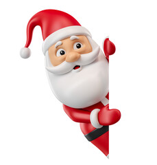 Wall Mural - Santa Claus holding sign in 3d render illustration 