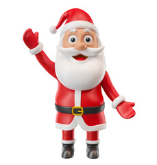 Wall Mural - happy santa claus greeting in 3d render illustration