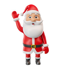Wall Mural - happy santa claus greeting in 3d render illustration