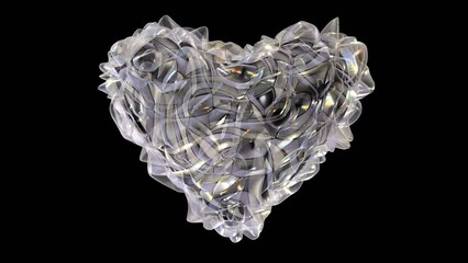 Poster - Heart symbol animation isolated on black background