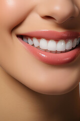 Zoomed Shot: Woman's Joyful Grin