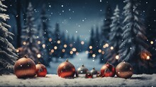 Beautiful Festive Christmas Snowy Background Christmas AI Generated Illustration