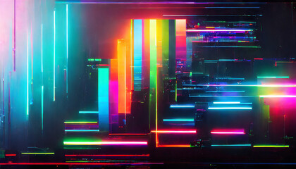 Wall Mural - sci fi color palette glitch illustration