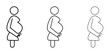 Obstetrician and Gynecologist line icon set. Pregnant woman Gynecologist symbol for UI designs.