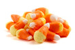 Freeze Dried Traditional Candy Corn Isolated on a White Background