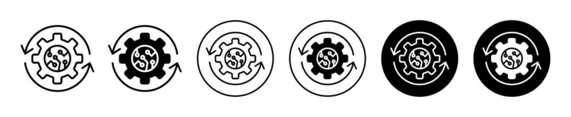 Poster - Autonomous control icon. automatic drive assist control system symbol set. Autonomous digital smart hardware and software control vector line logo 