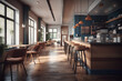© tynza - Modern interior of cafe. Cozy and comfortable dining place
