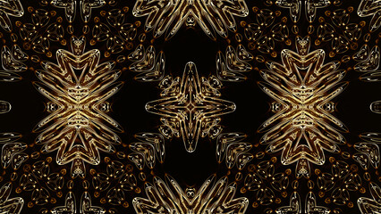 Poster - Abstract kaleidoscope with geometric pattern. Kaleidoscopic background design. Hypnotic background. Colorful abstract kaleidoscope animation with sparkling patterns. Jewelry glamor abstract shapes