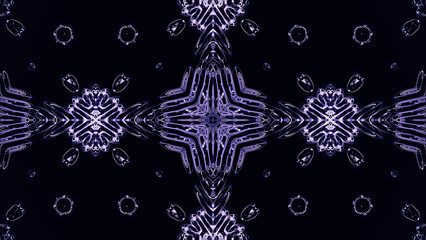 Poster - Abstract kaleidoscope with geometric pattern. Kaleidoscopic background design. Hypnotic background. Colorful abstract kaleidoscope animation with sparkling patterns. Jewelry glamor abstract shapes