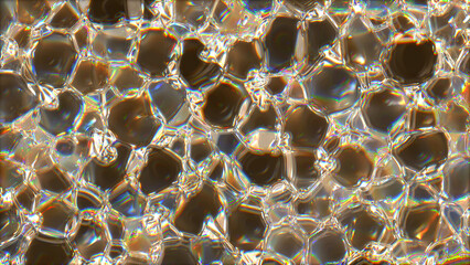 Poster - Visual color background. Golden texture. Gold abstract digital particles and wavy background. Modern nanotechnology of metallic plastic materials. Jewelry structure. 3D rendering.