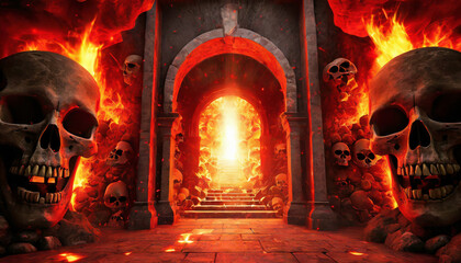 Wall Mural - Entrance to hell of the bible