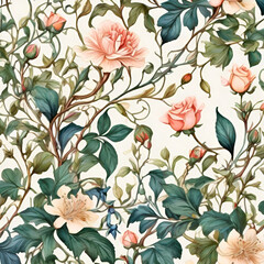 Victorian Floral Pattern, generative ai