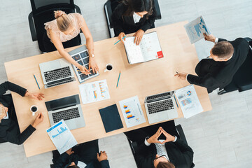 Poster - business people group meeting shot from top view in office . profession businesswomen, businessmen a