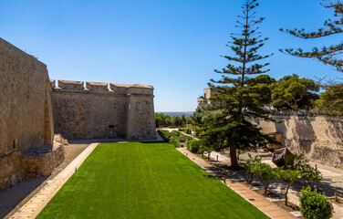 Wall Mural - Detailed exposure of Mdina architecture. Mdina is one of Europe's finest examples of an ancient walled city and extraordinary in its mix of medieval and baroque architecture.