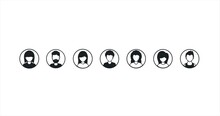 Icons With Avatars Of People's Faces Are Enlarged One By One And One Icon Is Selected, The Logo Of The Person Selection, 4K Animated Video