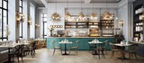 Fototapeta  - Classic elegant interior design of restaurant or cafe. AI generated image