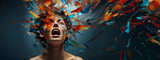 Fototapeta  - Abstract - Mental Health - ADHD - Copy Space Right