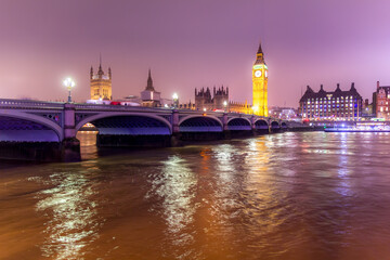 Sticker - The Big Ben, the Parliament and the Westminster Bridge, London, UK