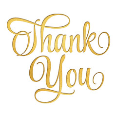 ‘Thank You’ written in script font with isolated paper cutout effect revealing gold crumpled paper background