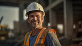 Fototapeta  - portrait of smiling engineer in uniform