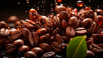 Poster - close up of coffee beans