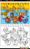 Fototapeta Pokój dzieciecy - cartoon zodiac signs characters group coloring page