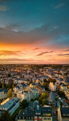 Poster - sunset over a city in france from the top of a tower