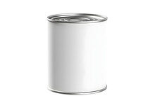 Food Tin Can Mockup With Blank White Label Isolated