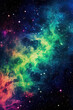 Cosmic Nebula: Vibrant Abstract Spectrum, Rainbow markers vibrant illustration