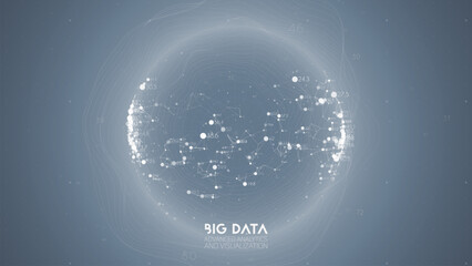 Aufkleber - Big data visualization. Futuristic infographic. Information aesthetic design. Visual data complexity. Complex data threads graphic visualization. Abstract data graph.