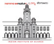 Indian Institute of Science Bangalore - Line Art Illustration