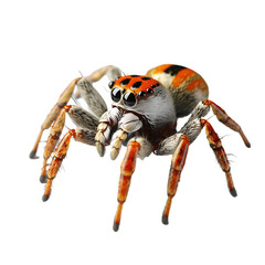 Wall Mural - Spider isolated on transparent background, macro photography