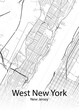 West New York New Jersey minimalist map