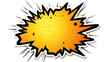 Comic wording style boom sticker graphic yellow on transparent background, PNG