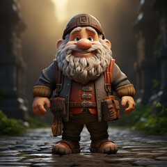 Poster - 3d cartoon dwarf