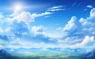 Wall Mural - Blue sky with clouds.