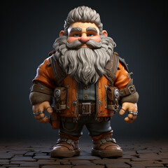 Poster - 3d cartoon dwarf