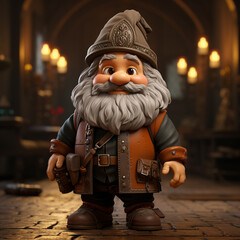 Poster - 3d cartoon dwarf