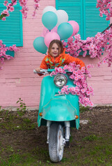 Wall Mural -  Portrait. A beautiful, elegant girl. The child is a model.