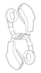 Poster - One continuous line of Headset. Thin Line Illustration vector Listen Music, Podcast concept. Contour Drawing Creative ideas.