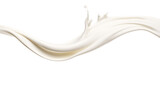Whole milk splash motion in a curve transparent