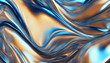 Abstract blue background glass wave.