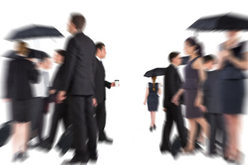 Sticker - Digital png photo of diverse business people on transparent background